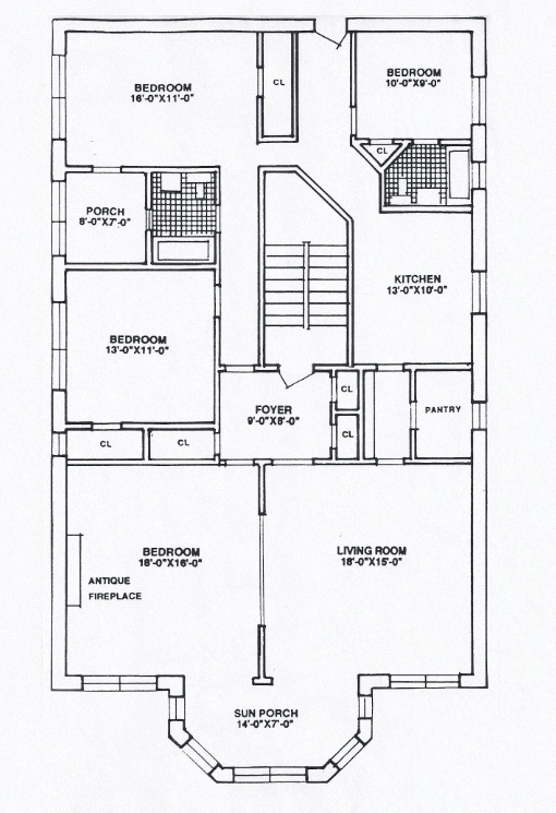 Floor plan for 4 beds, 2 baths, 1825 sqft
